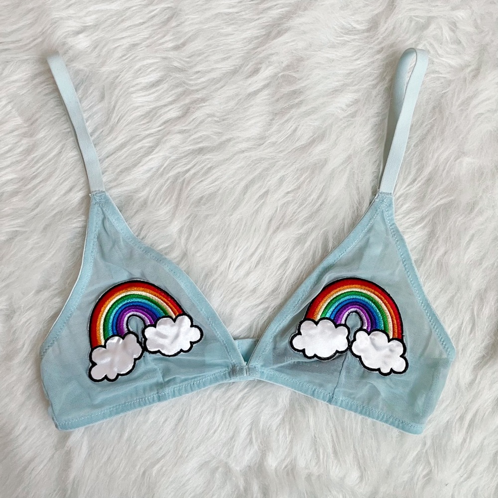 Rainbow Bralette Pride Street Style Kawaii LGBTQ Lingerie Lounge Festival Rave